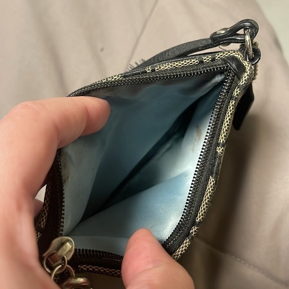 Coach Vintage Large Logo Black Brown Wristlet Y2K - Picture 7 of 7